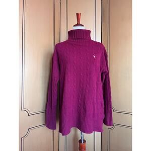 Ralph Lauren wool and cashmere cable knit turtleneck, size S